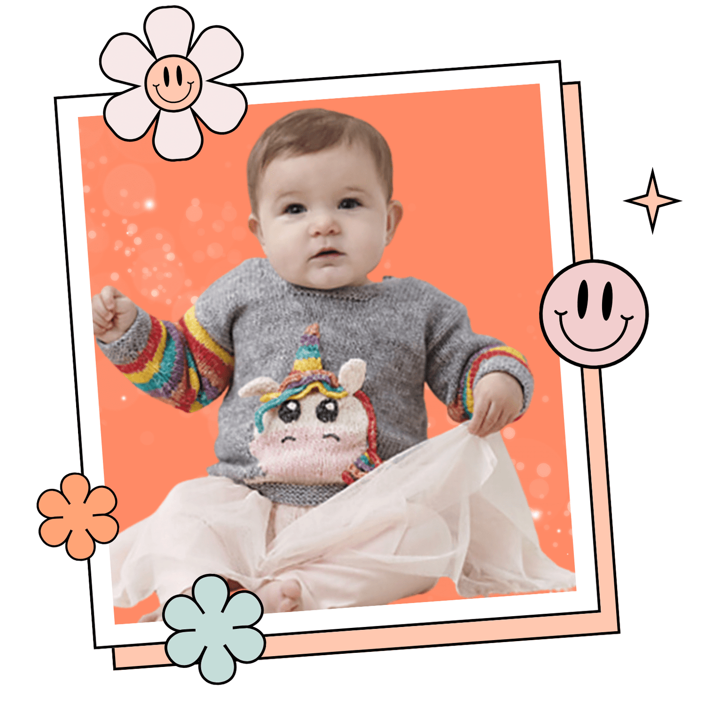 Little Unicorn, Baby & Toddler Intarsia Unicorn Jumper - Knitting Pattern - GarmentsJane Burns Designs