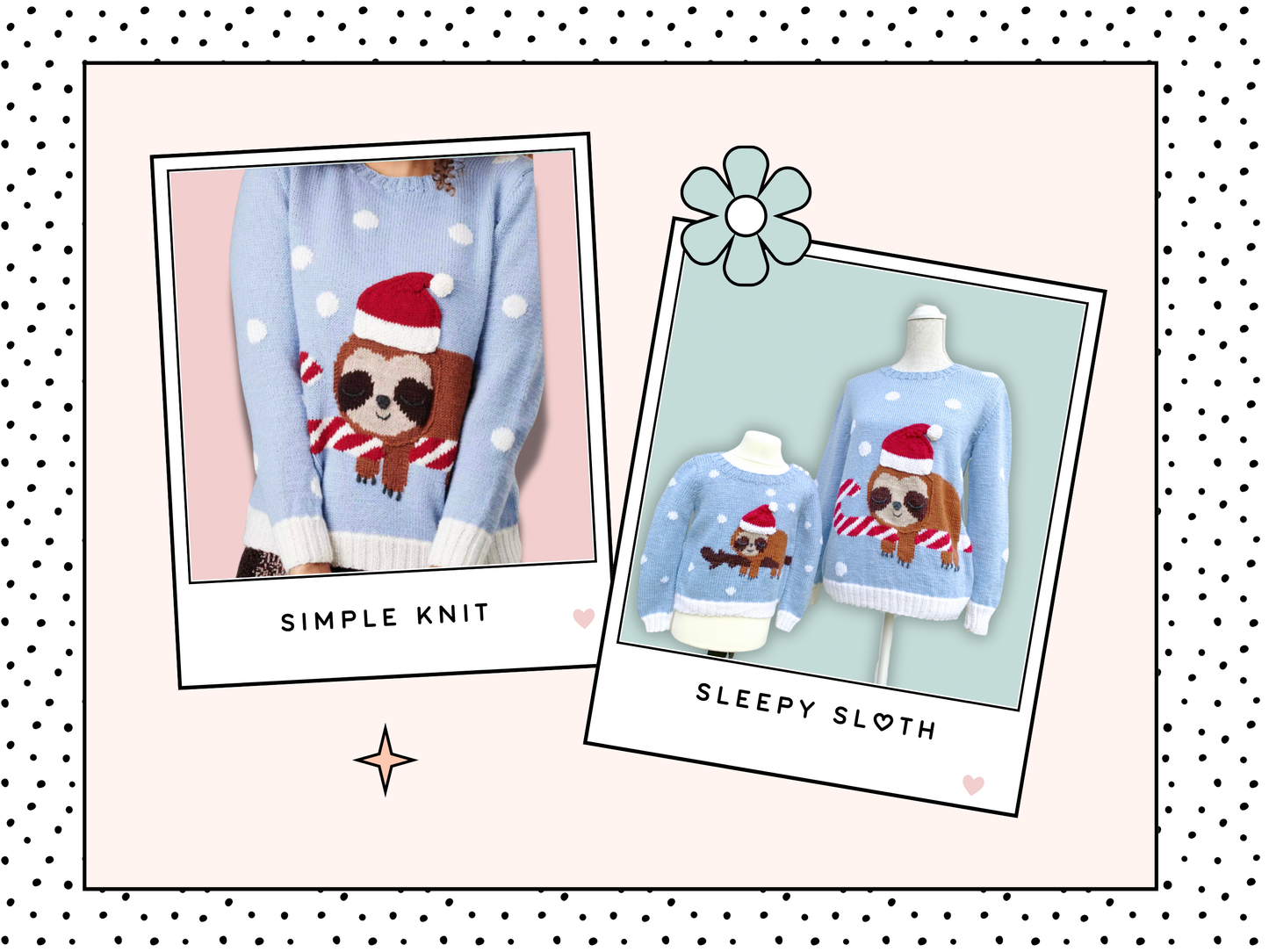 Sleepy Sloth Intarsia Christmas Sweater Knitting Pattern - Adult