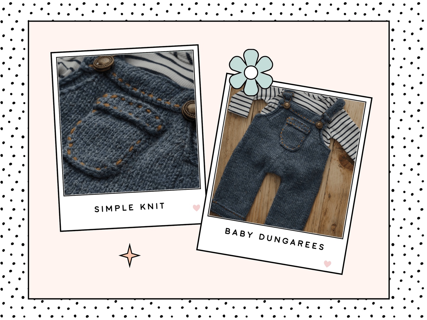 My First Denim Dungarees, Baby Romper - Knitting Pattern - GarmentsJane Burns Designs