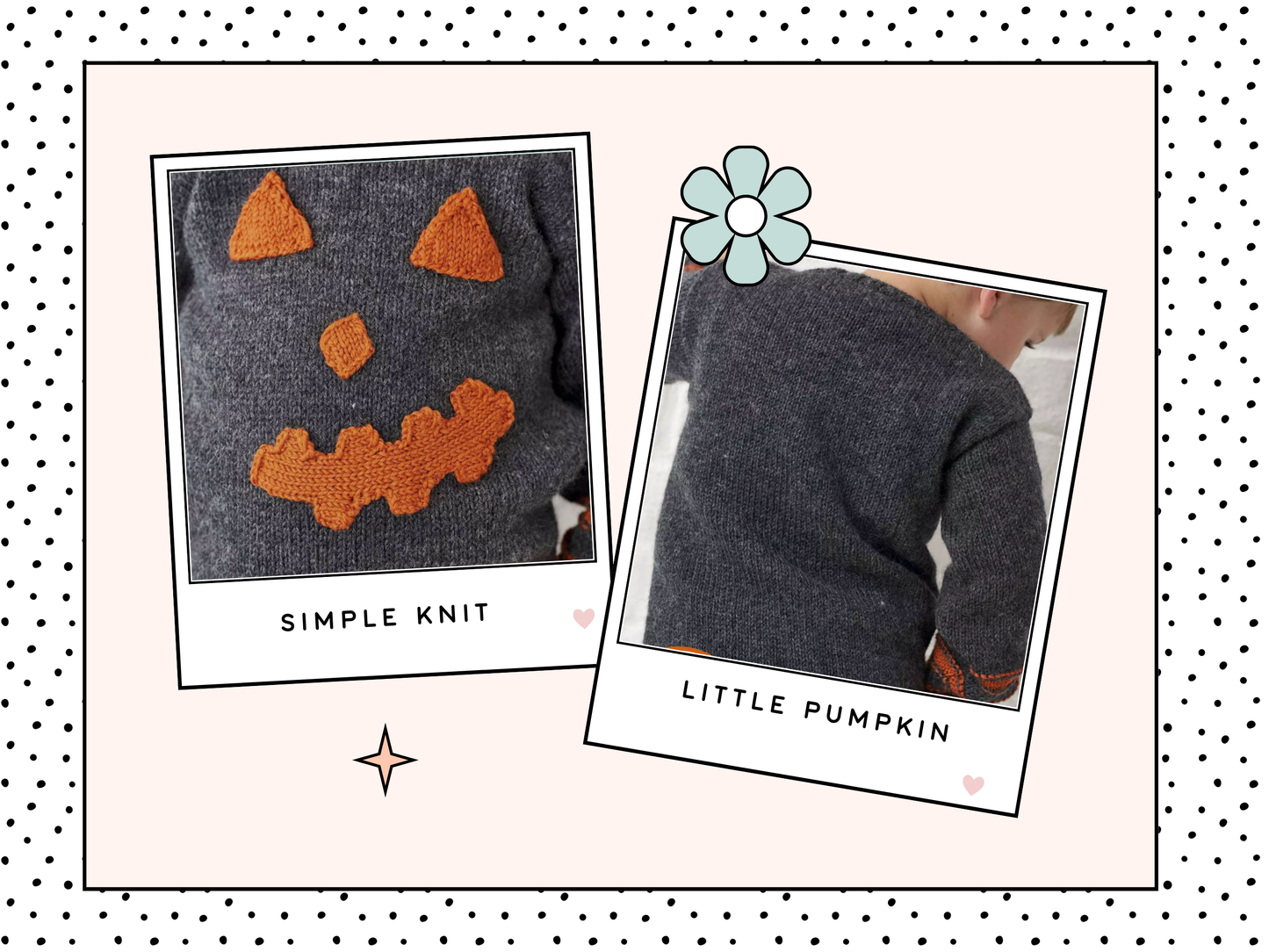 knitting pattern for kids jumper, childs halloween sweater with pumpkin eyes, nose and mouth on the front. Easy kids jumper knitting pattern by jane burns