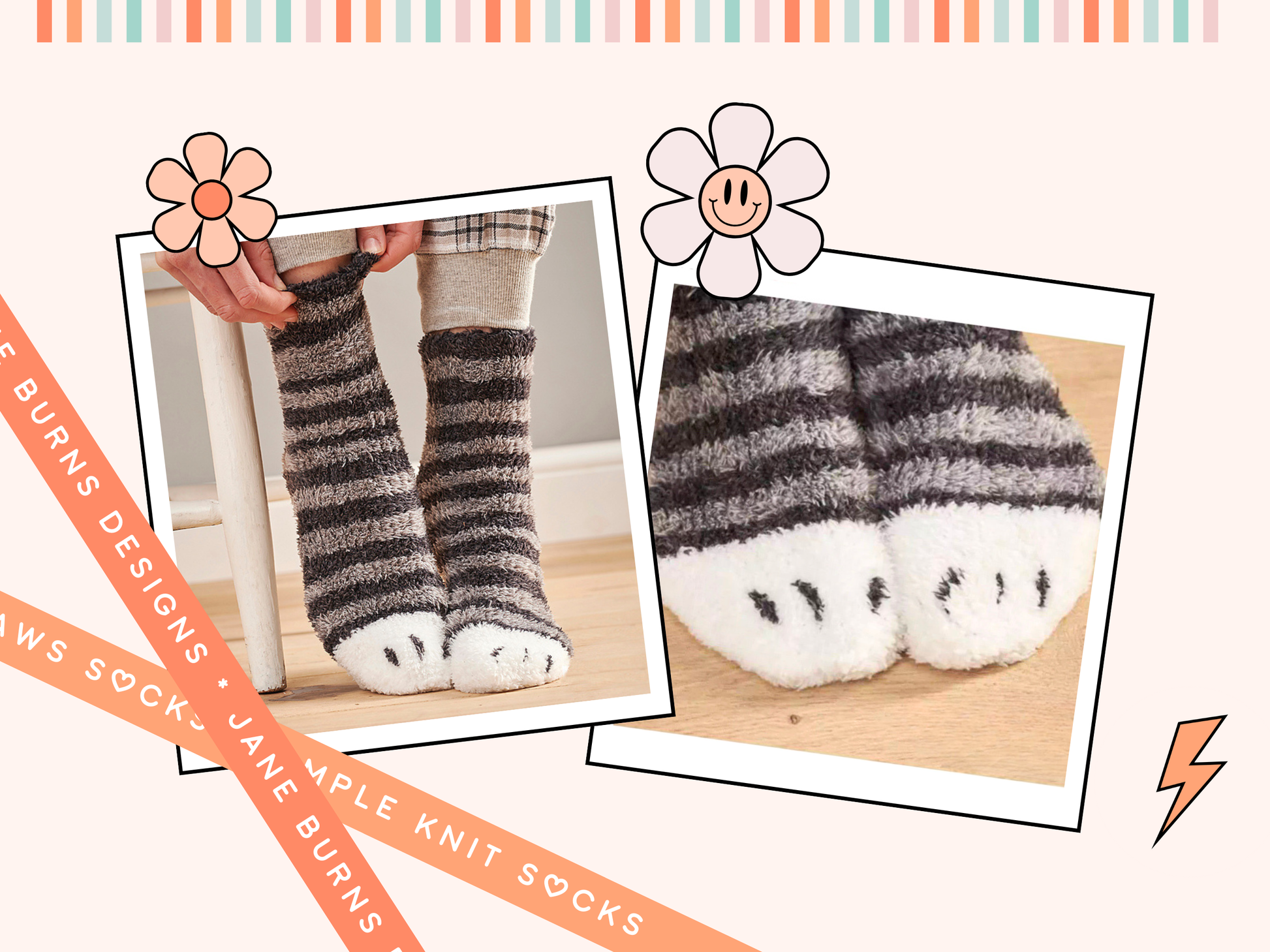 fluffy cat paw socks knitting pattern for the family by jane burns