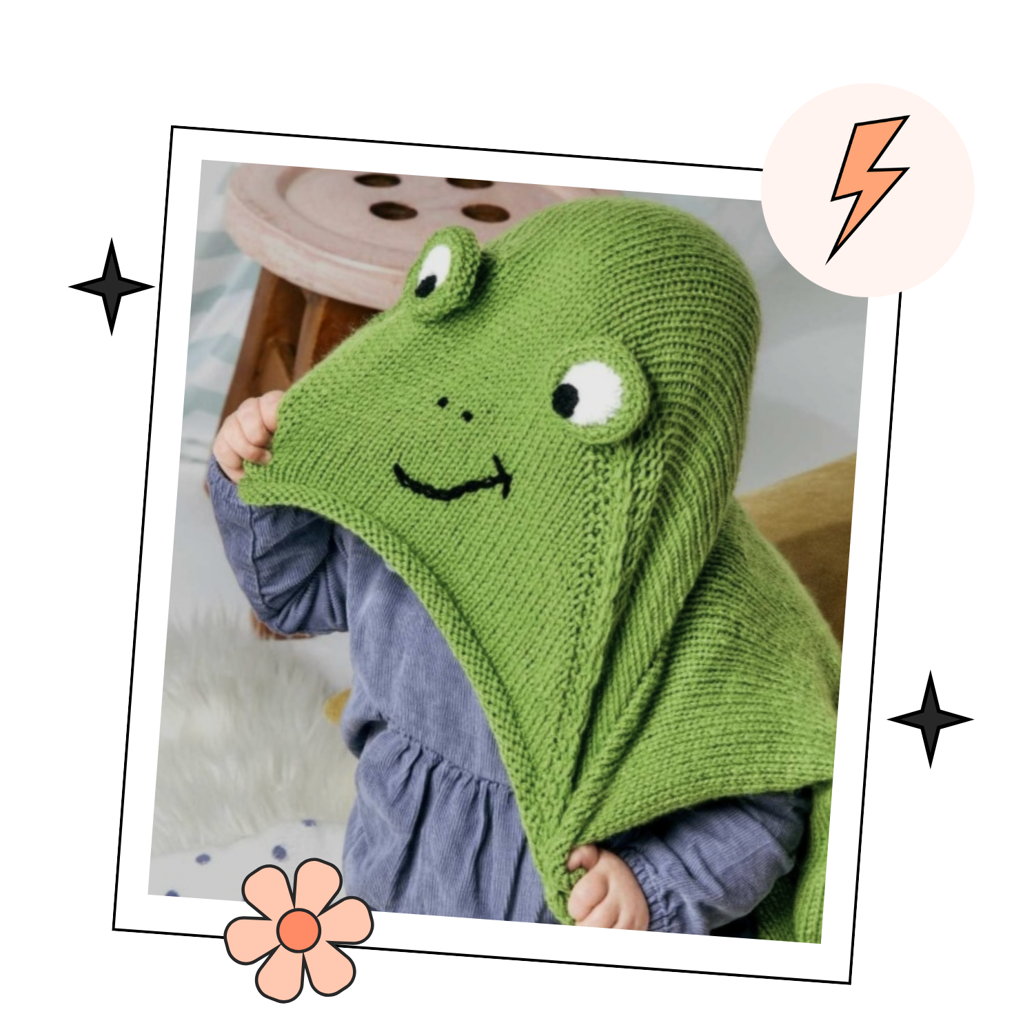 knitted frog character hooded blanket and baby booties knitting pattern for baby shower