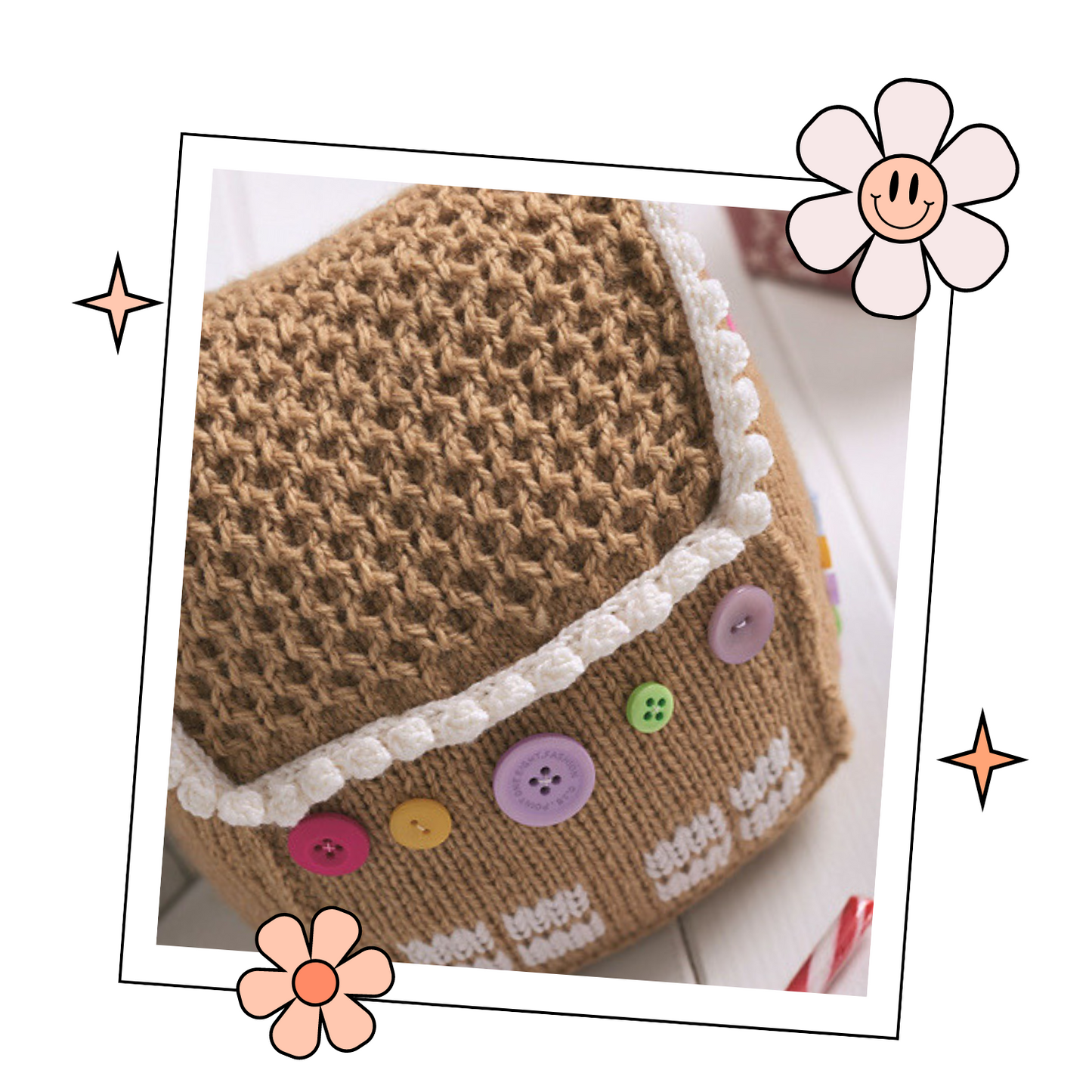gingerbread house knitted doorstop pattern jane burns