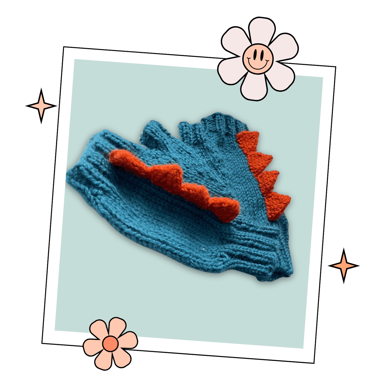 Dinosaur Hat & Mitten Set Knitting Pattern, Childs Trapper Style Dinosaur Hat and Mittens Pattern - DOWNLOAD - AccessoryJane Burns Designs