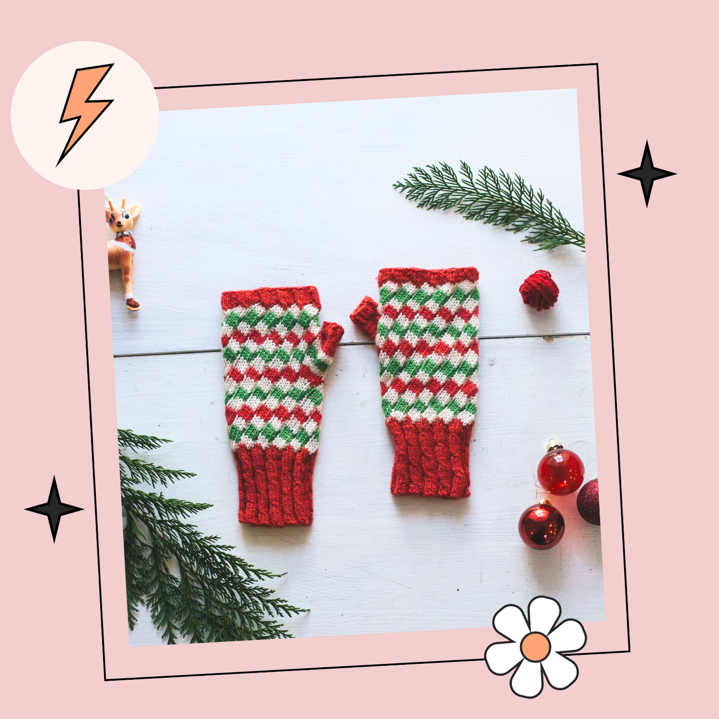 Bubble & Squeak, Simple 4ply Fingerless Mittens - Knitting Pattern