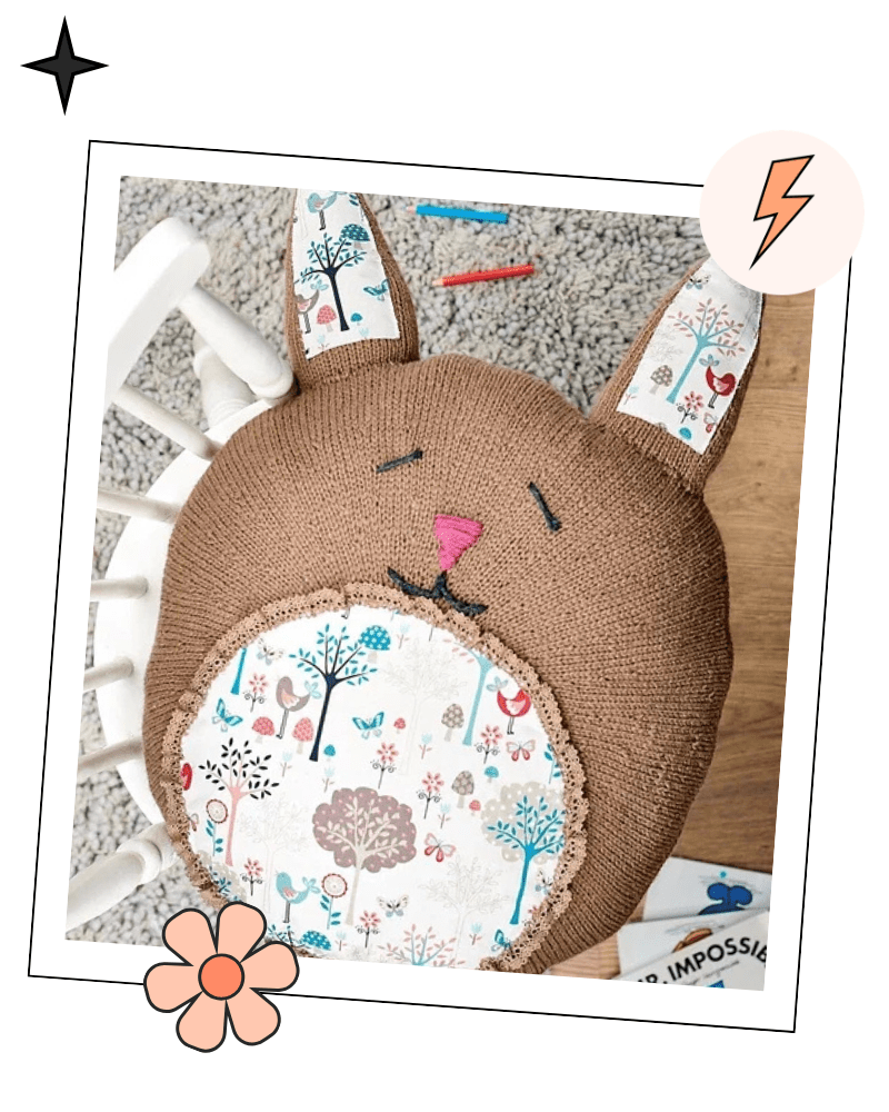 Dandelion — Bunny Cushion Knitting Pattern PDF Download - HomeJane Burns Designs