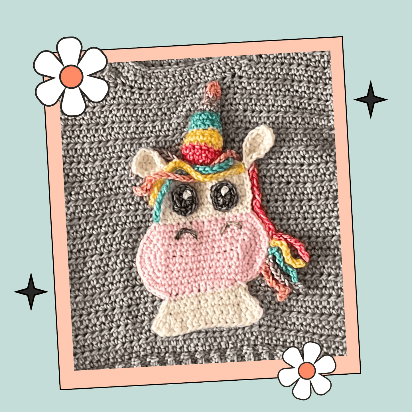 Baby Unicorn, Simple Applique Crochet Baby Jumper - Crochet Pattern - GarmentsJane Burns Designs