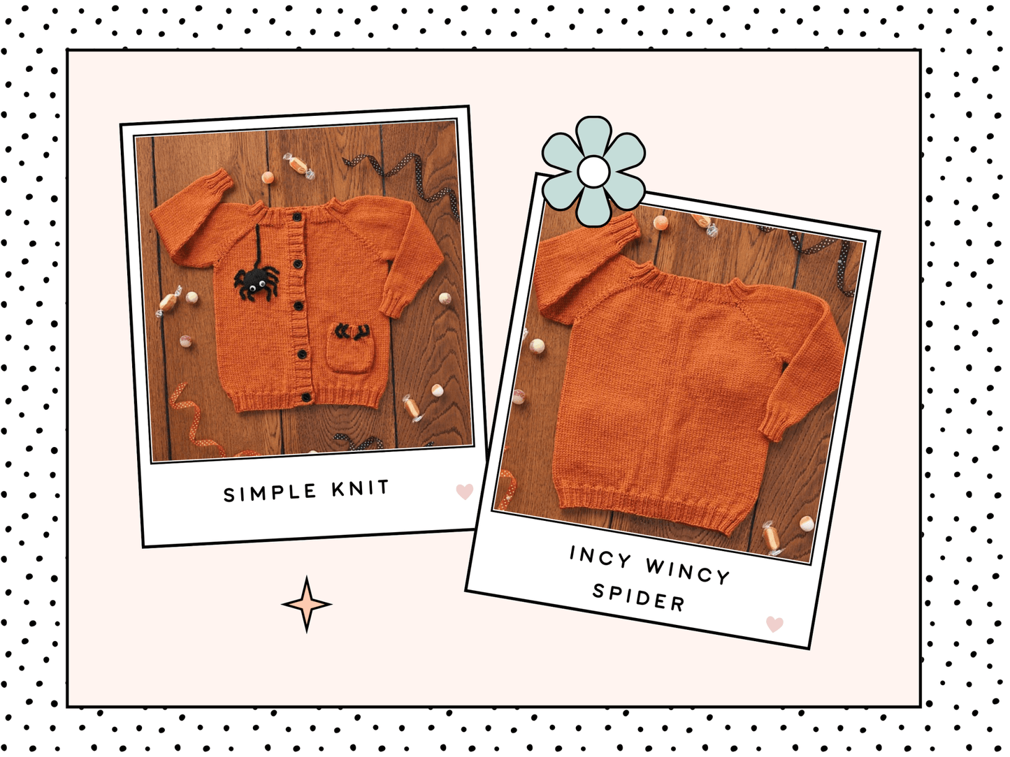 Kids Incy Wincy Spider, Kids Halloween Easy Cardigan - Knitting Pattern - GarmentsJane Burns Designs
