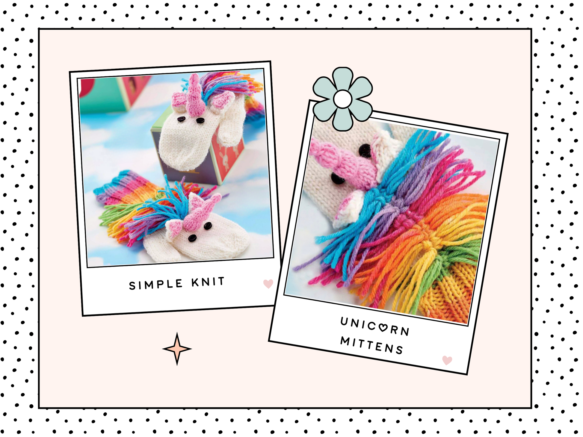 unicorn mittens with rainbow mane knitting pattern for childrens mittens jane burns