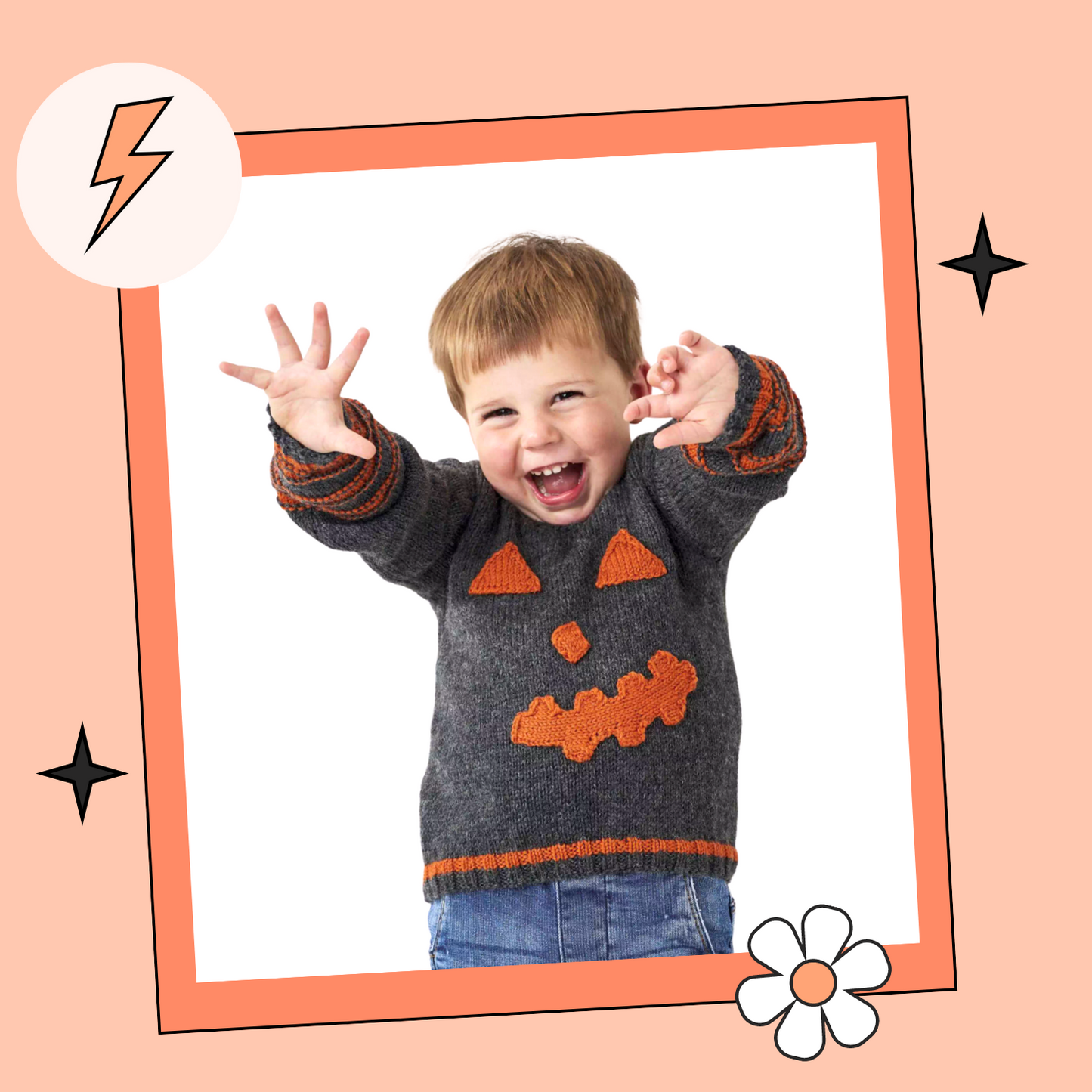Little Pumpkin, Easy Kids Halloween Jumper - Knitting Pattern