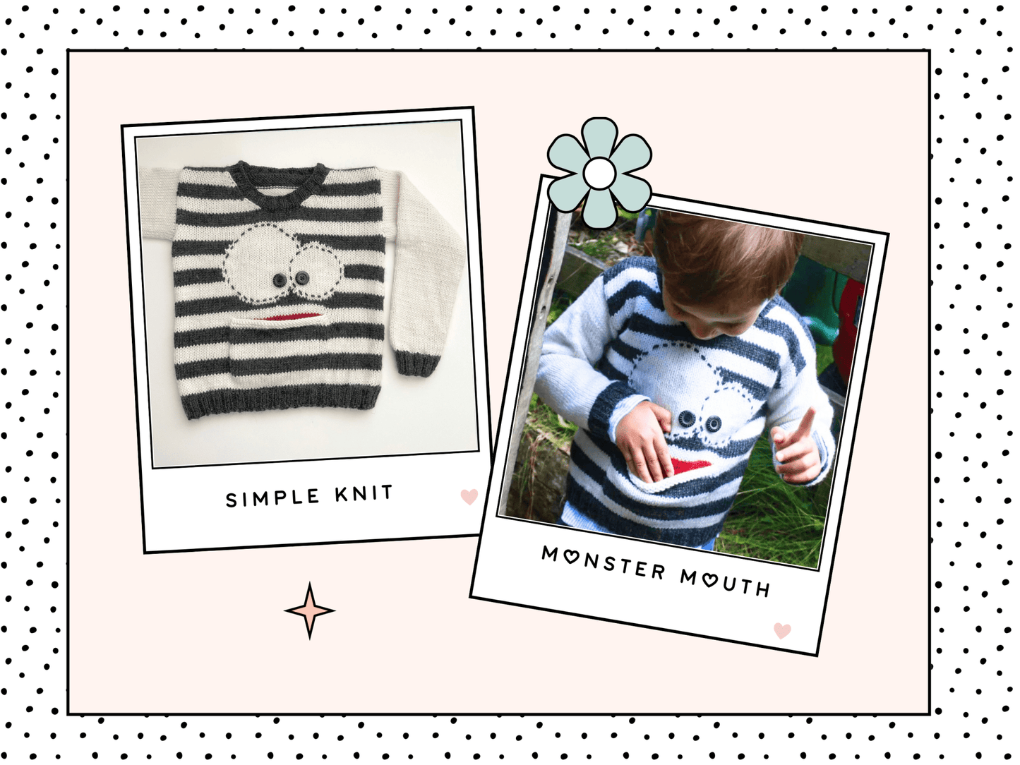 Monster Mouth Scary Halloween Kids Jumper - Knitting Pattern - GarmentsJane Burns Designs