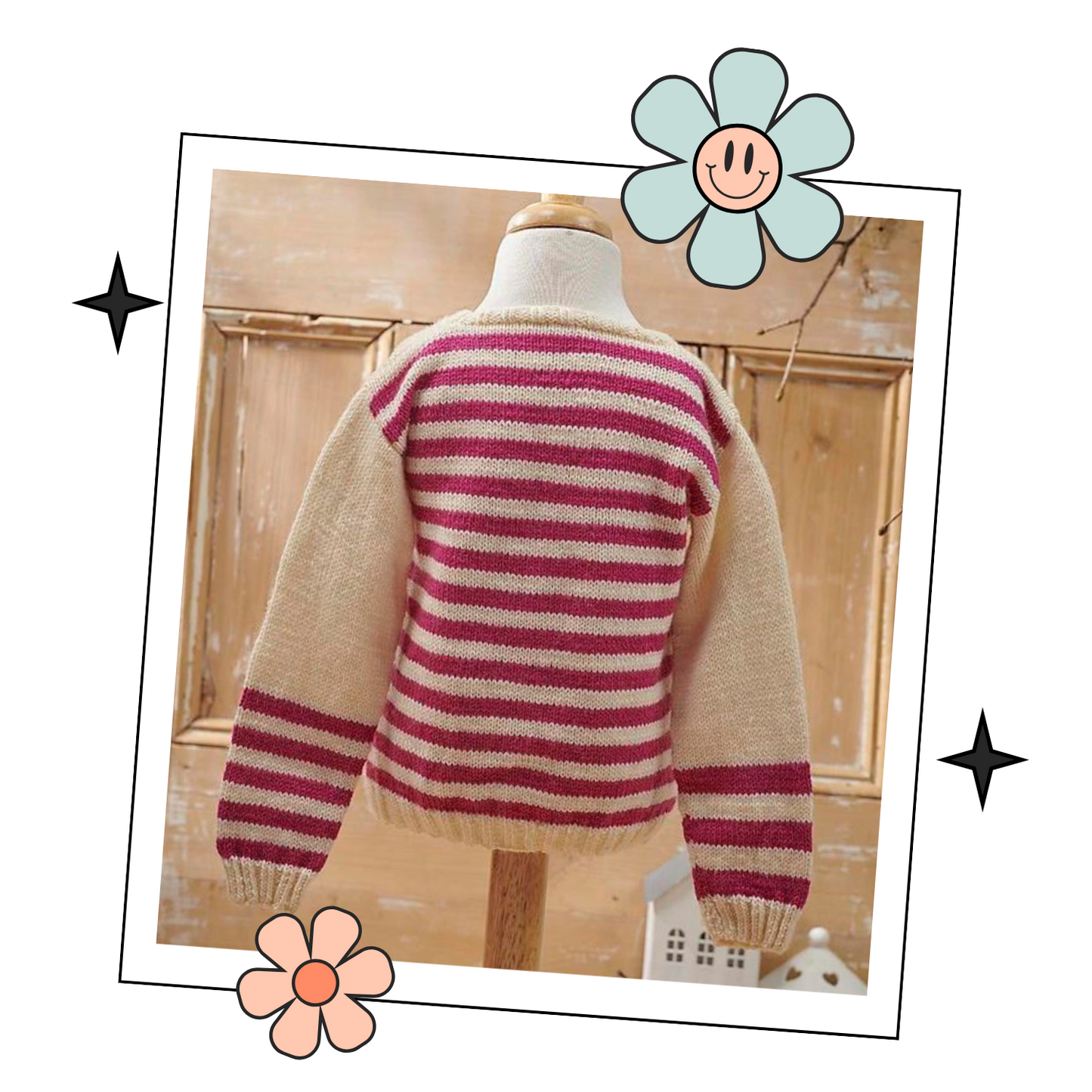 mr fluffy tail childs squirrel pullover jumper knitting pattern jane burns