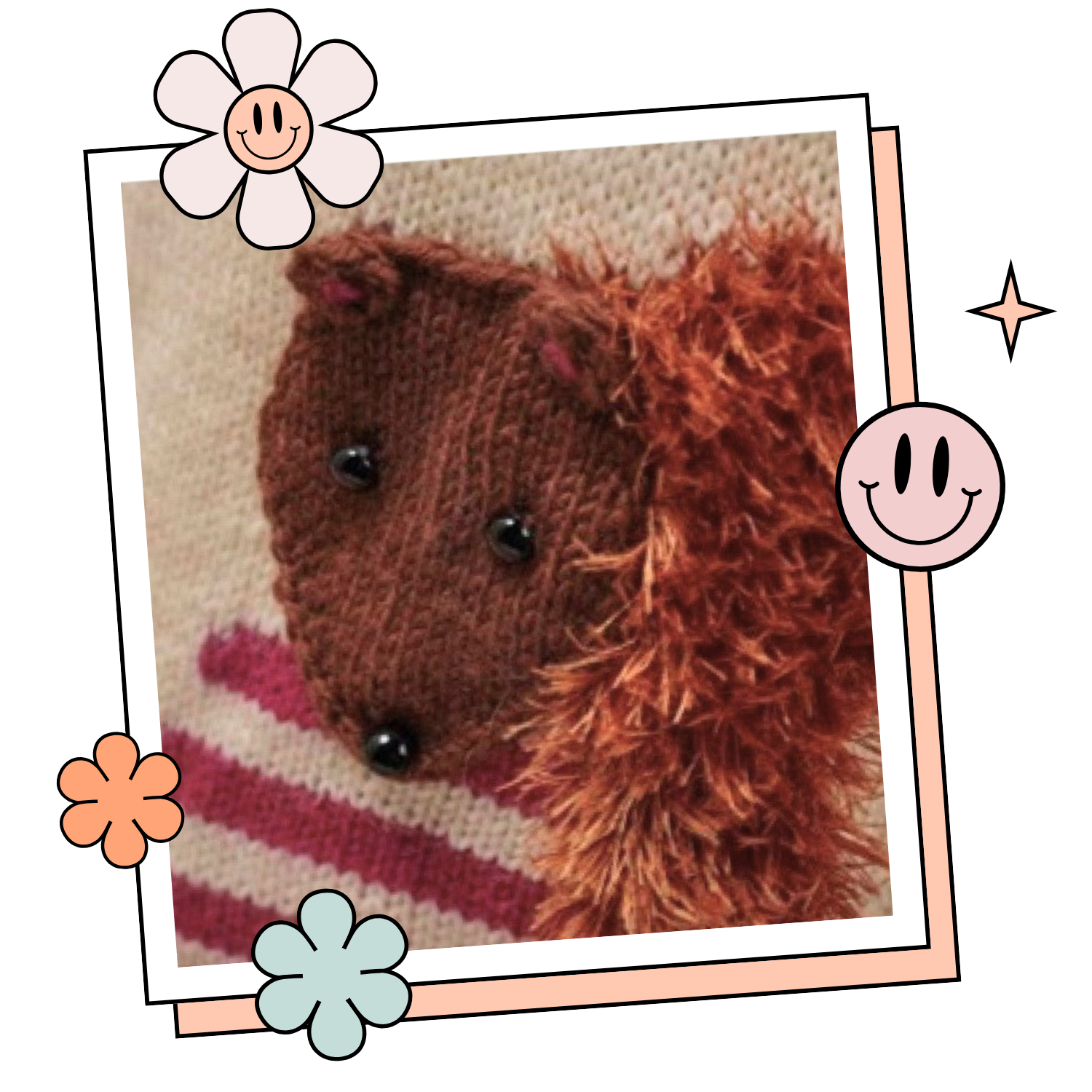 mr fluffy tail childs squirrel pullover jumper knitting pattern jane burns