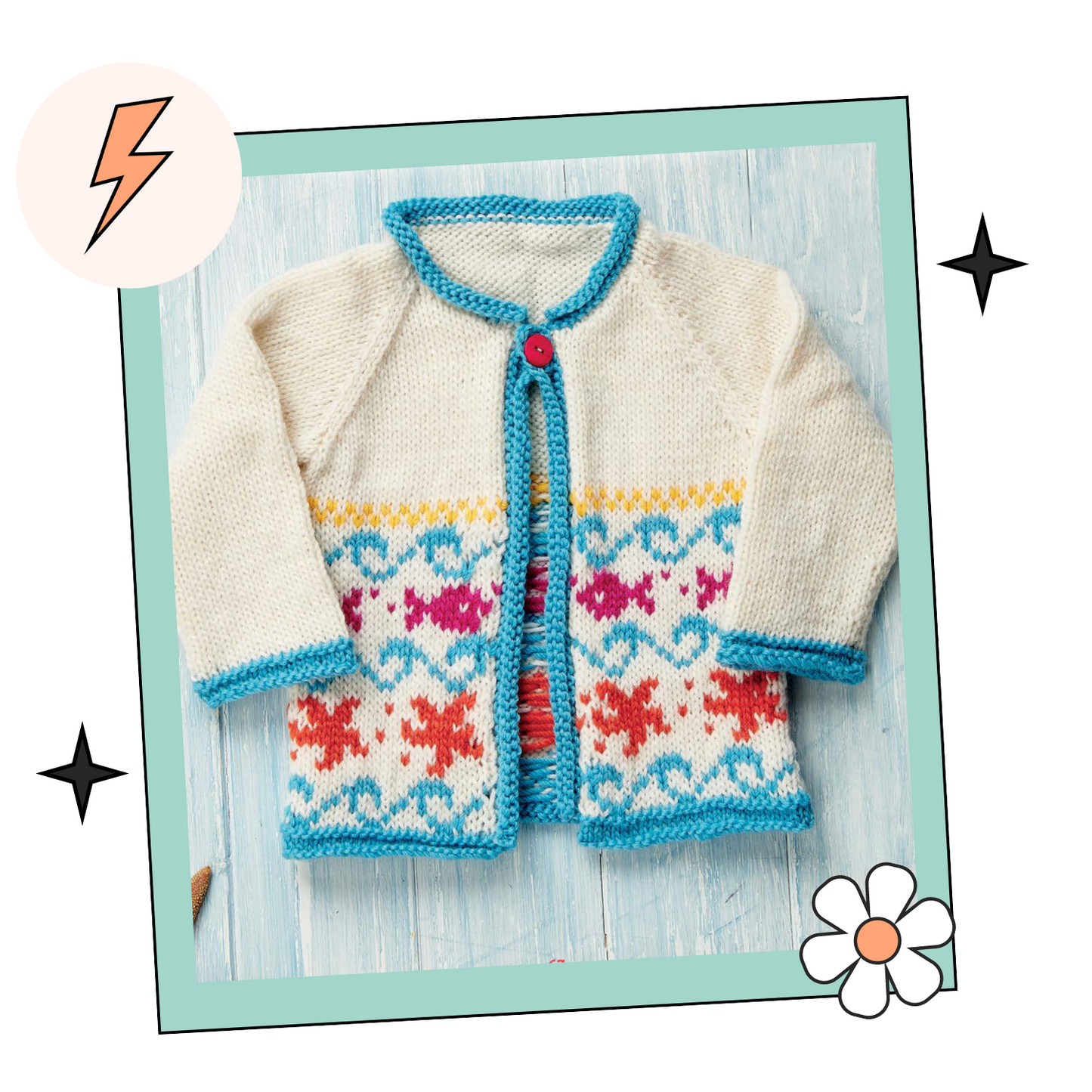under the sea fish baby cardigan knitting pattern