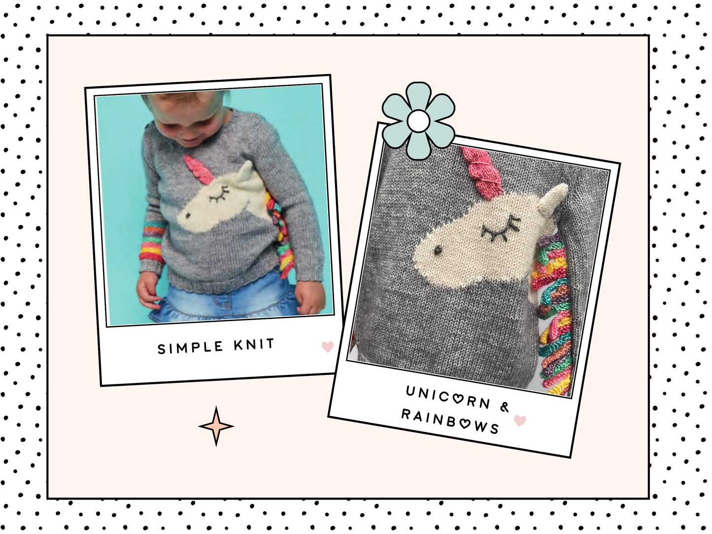 Unicorn & Rainbows KIDS Sweater Pattern, Intarsia Unicorn Jumper - Knitting Pattern