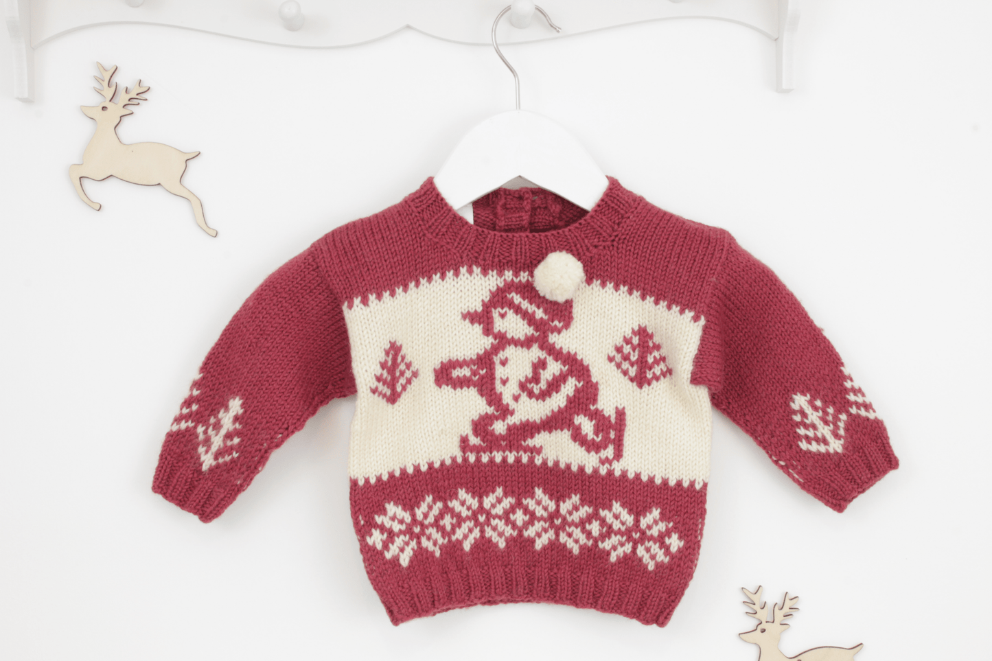 Snowman Ski Sweater, Baby & Toddler Christmas Snowman Jumper - Knitting Pattern - GarmentsJane Burns Designs