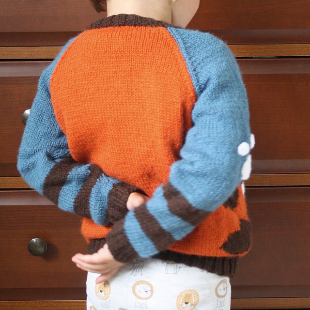 Tiger Paws, Intarsia Kids Big Cat Themed Jumper - Knitting Pattern - GarmentsJane Burns Designs