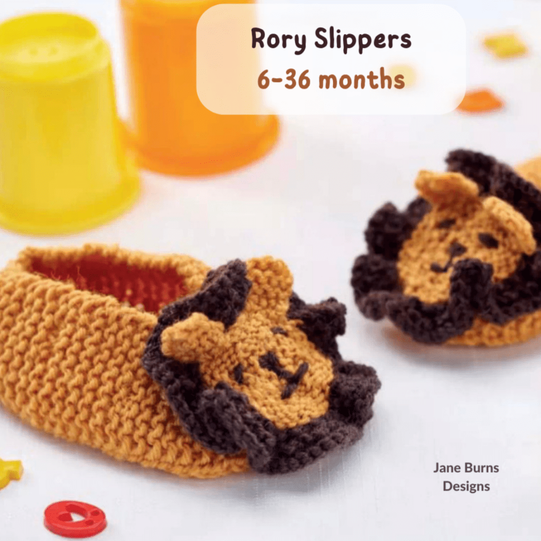 Rory the Lion Slippers, Baby Booties - Knitting Pattern - AccessoryJane Burns Designs