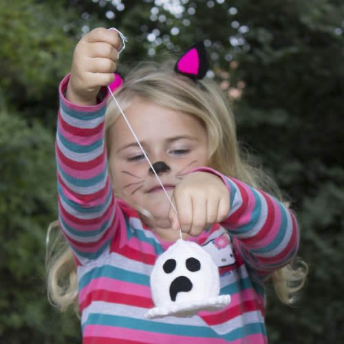 Halloween Bouncy Ghost Toy, Ghost Knitting Pattern - HomeJane Burns Designs