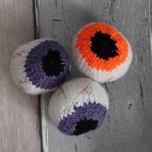 Eyes Out, Halloween Knitted Eye Balls - Knitting Pattern - AccessoryJane Burns Designs