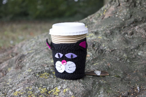 Black Cat Knitted Cup Cosy Pattern