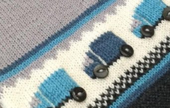 Little Lorries, Simple Traffic Themed Baby Sweater - Knitting Pattern - GarmentsJane Burns Designs