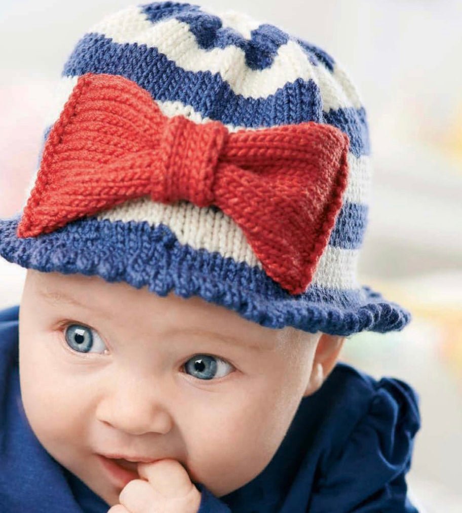 Sunshine Bucket Hat, Kids Nautical Bucket Hat - Knitting Pattern - AccessoryJane Burns Designs