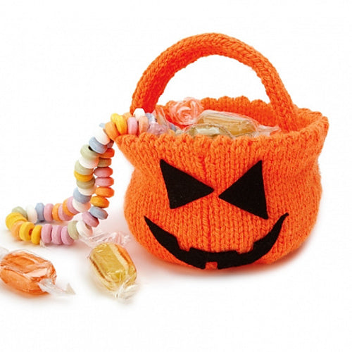 Trick or Treat Pumpkin Bowl, Halloween Knitting Pattern