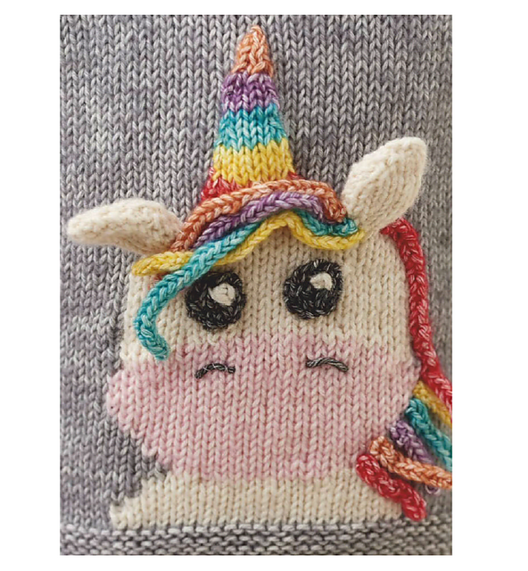 Little Unicorn, Baby & Toddler Intarsia Unicorn Jumper - Knitting Pattern