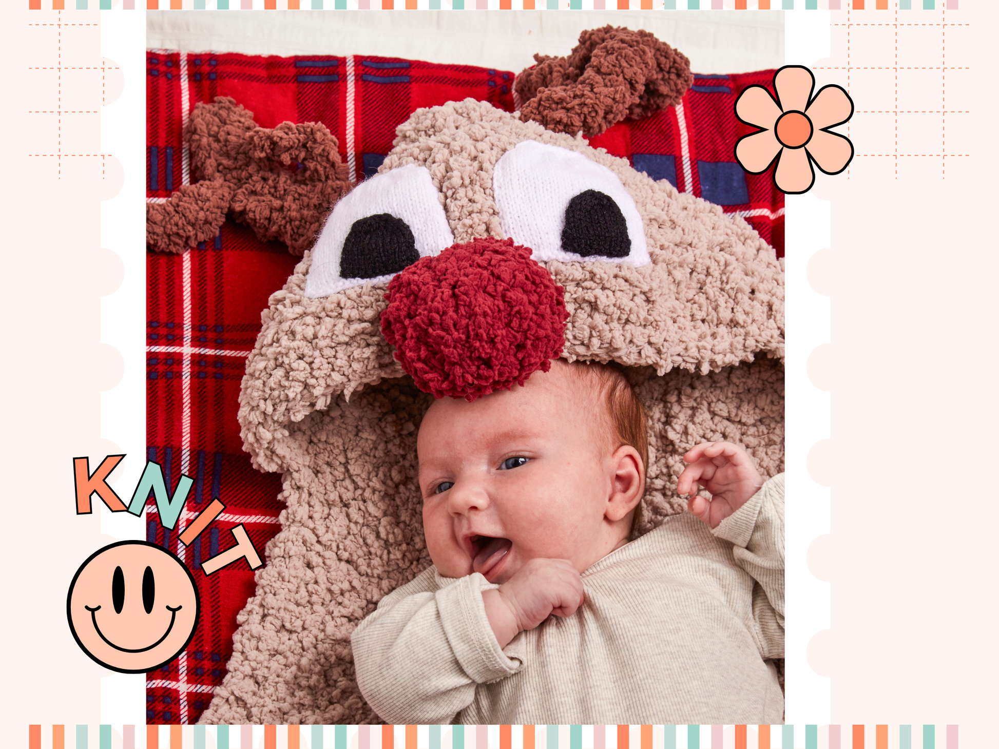 prancer reindeer hooded baby blanket knitting pattern jane burns