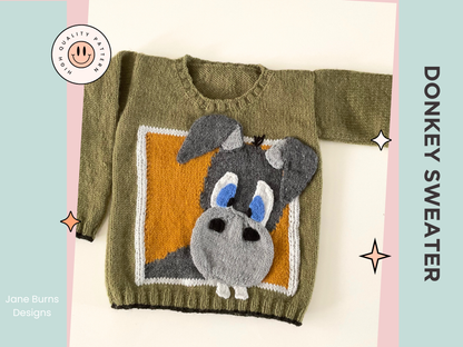 Donkey Jumper, Donkey Motif knitting pattern - Download