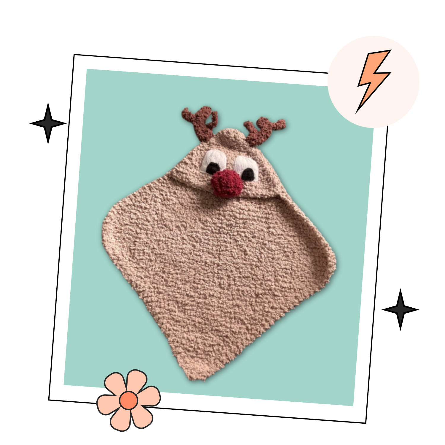 prancer reindeer hooded baby blanket knitting pattern jane burns