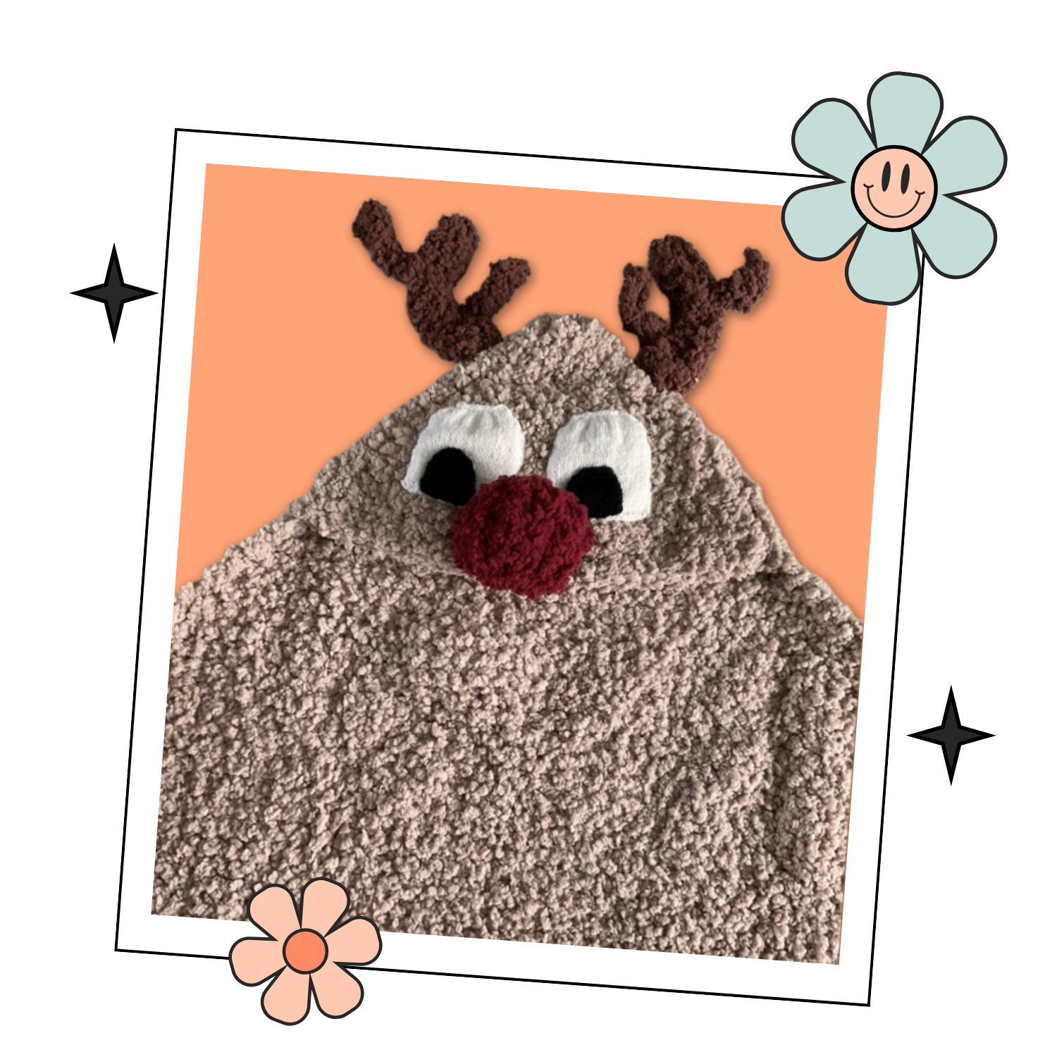 prancer reindeer hooded baby blanket knitting pattern jane burns