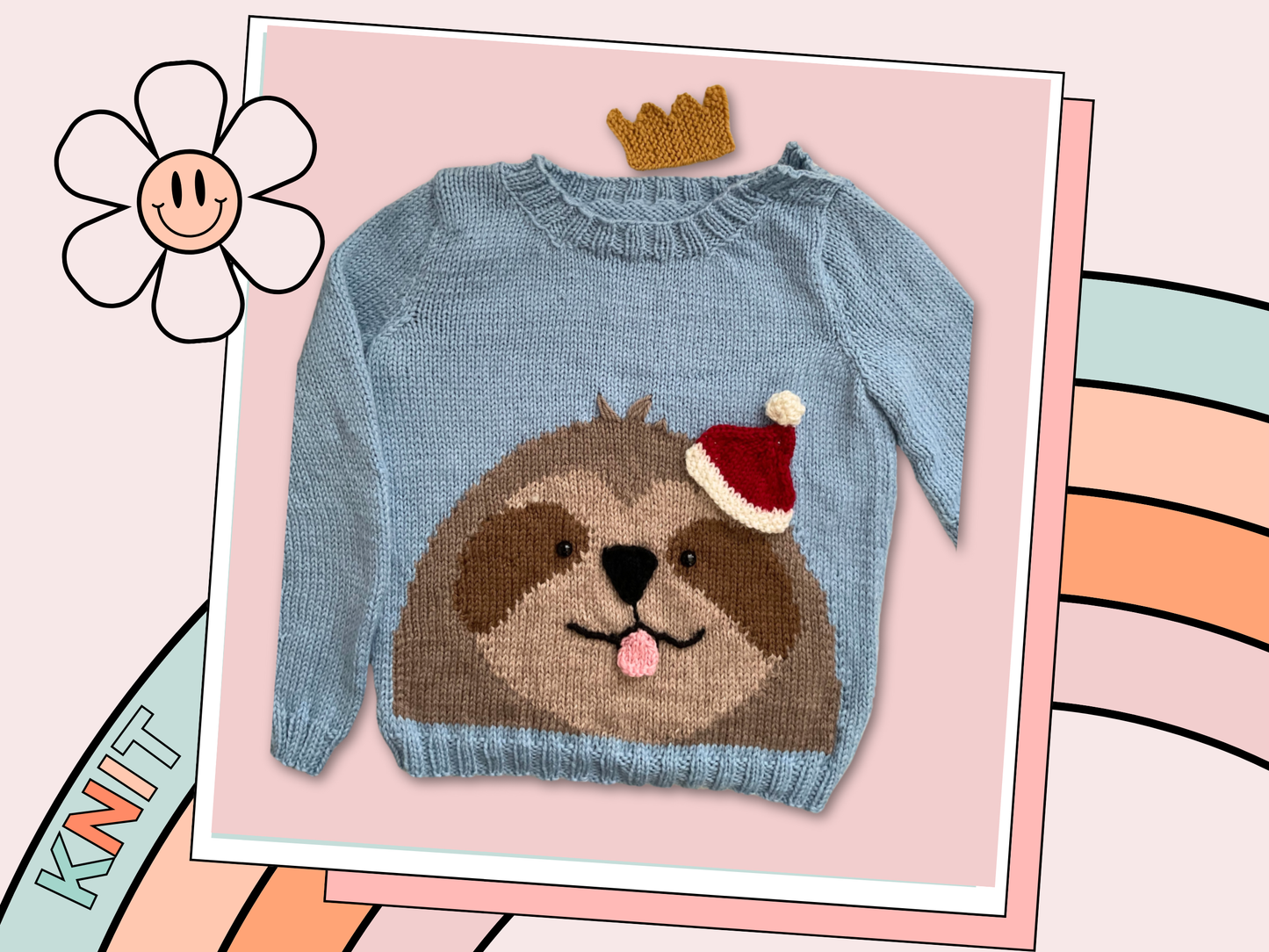 Sidney Sloth, Kids Christmas Jumper - Knitting Pattern