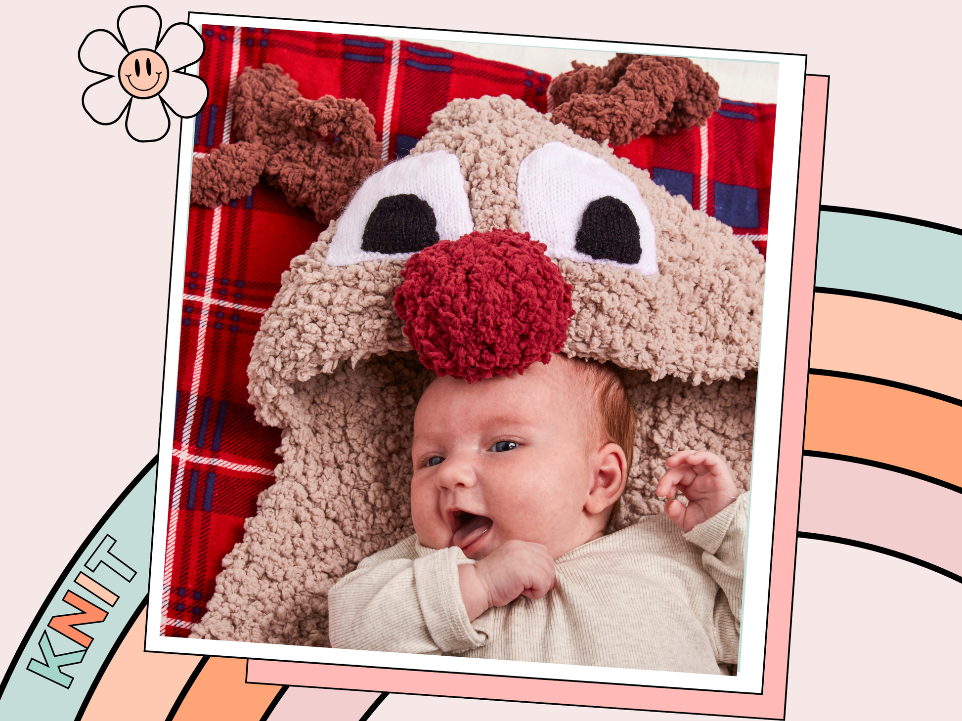 prancer reindeer hooded baby blanket knitting pattern jane burns