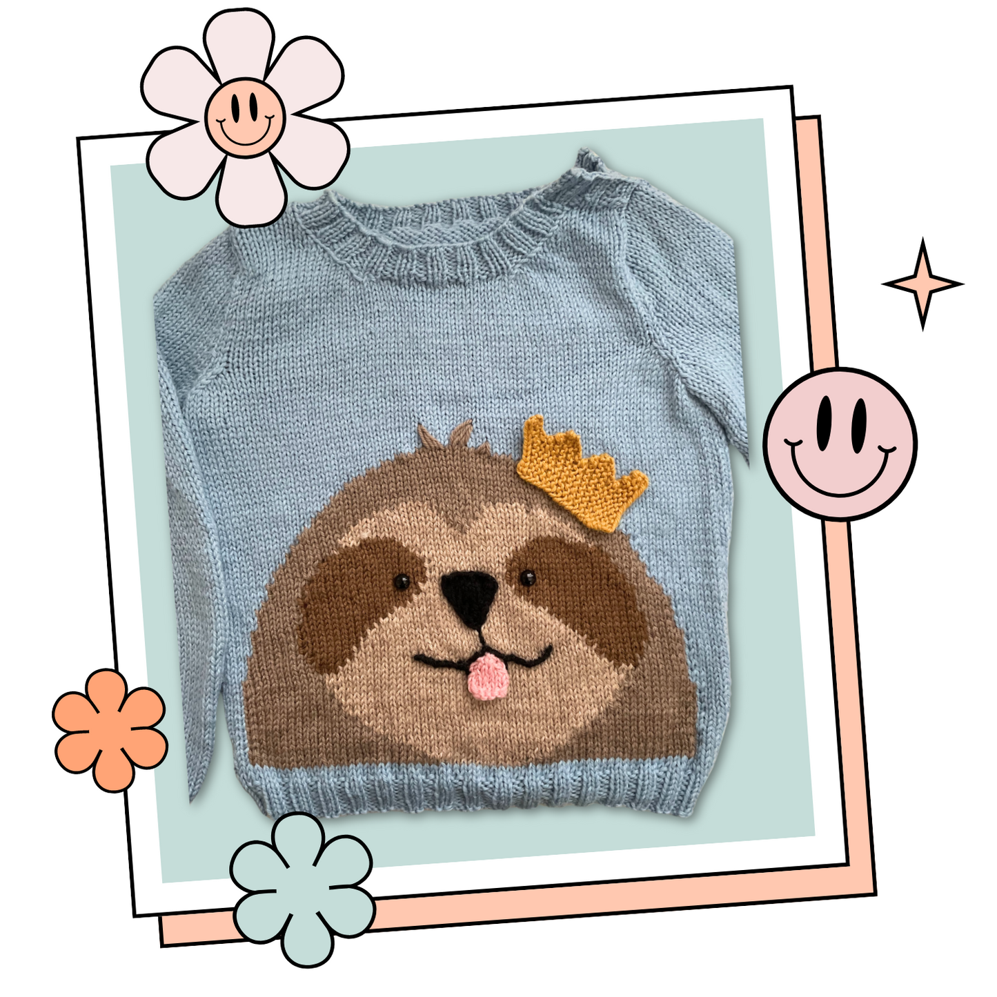 Sidney Sloth, Kids Christmas Jumper - Knitting Pattern