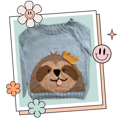 Sidney Sloth, Kids Christmas Jumper - Knitting Pattern