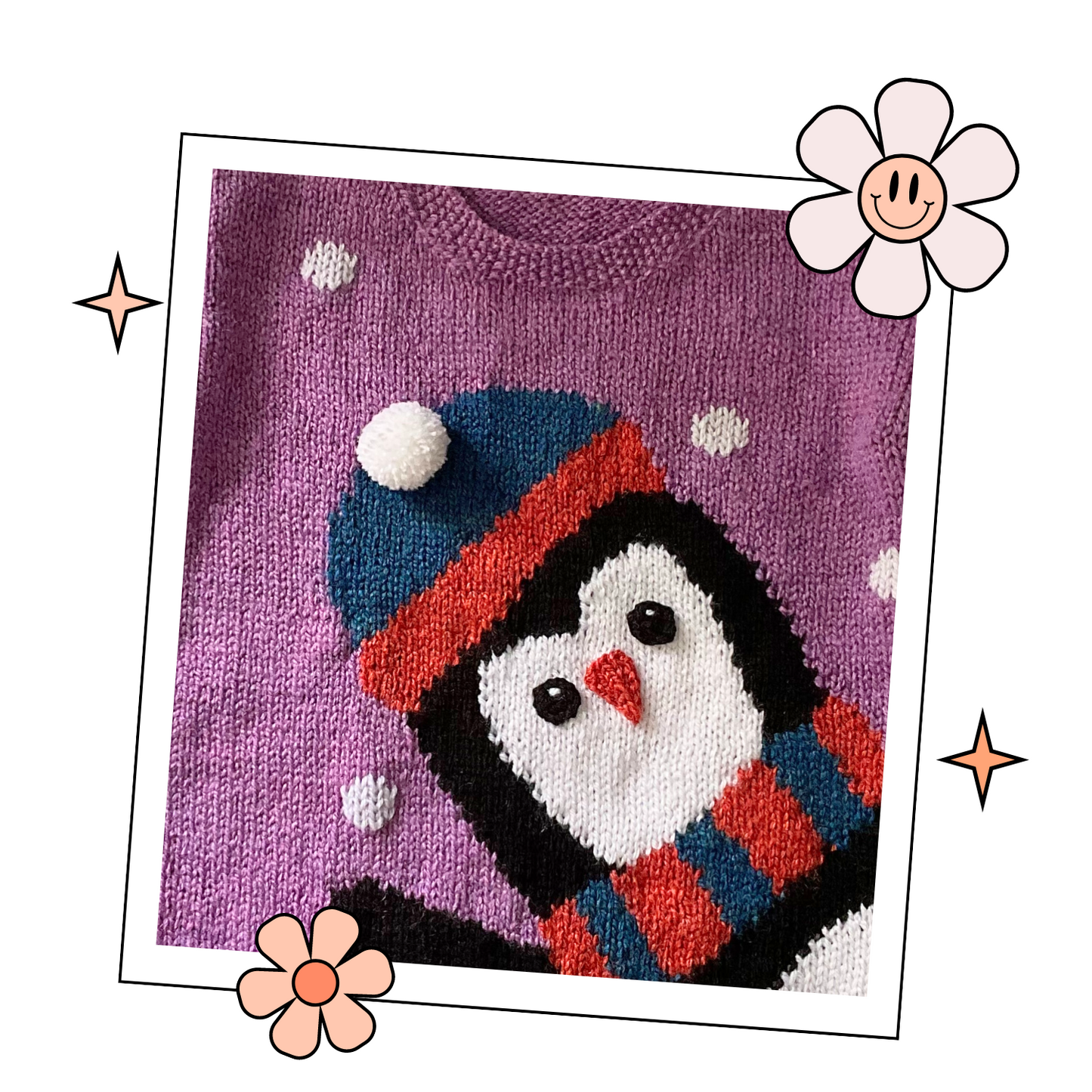 peeking penguin kids christmas jumper knitting pattern, kids sweater knitting pattern jane burns