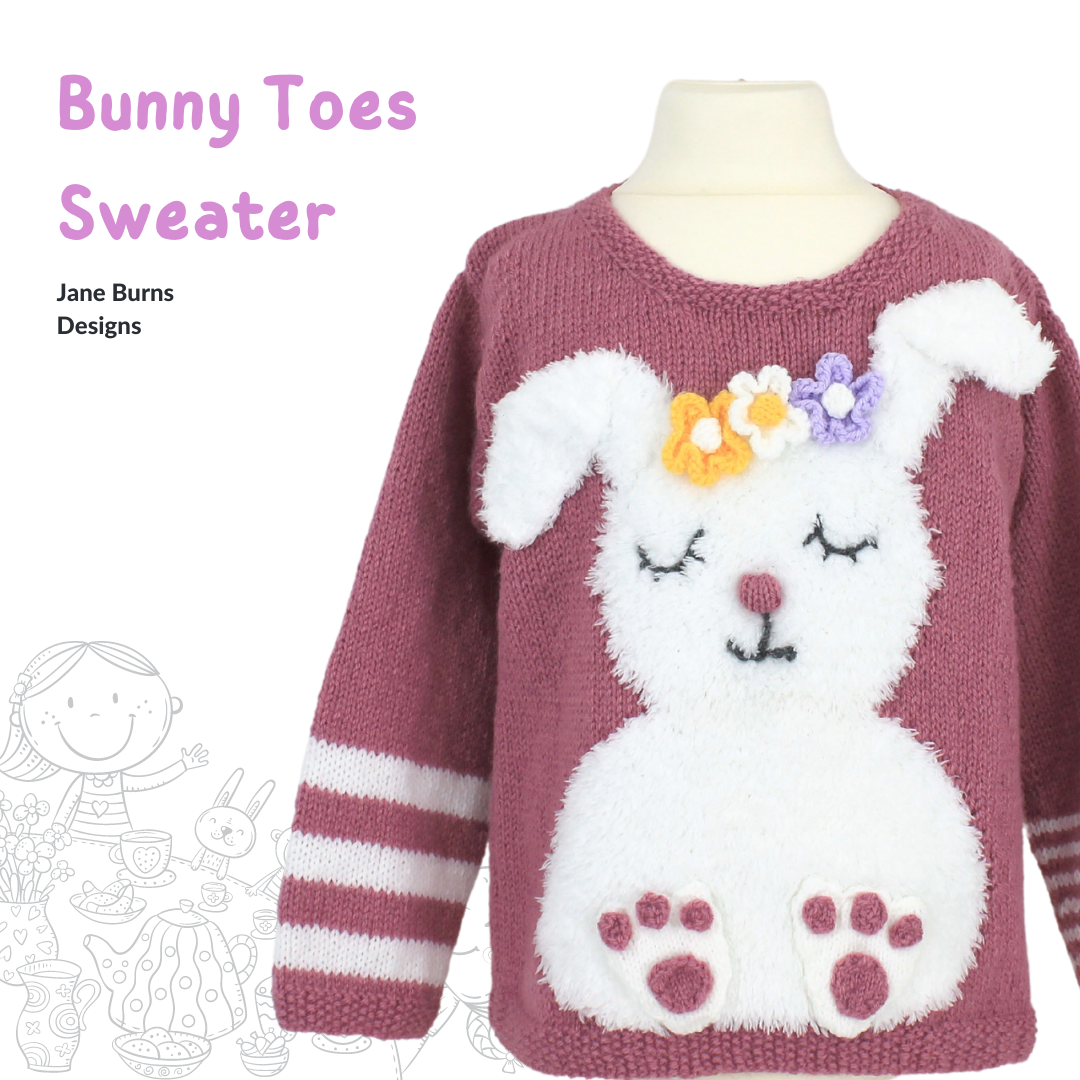 Bunny Toes Sweater Jane Burns Designs