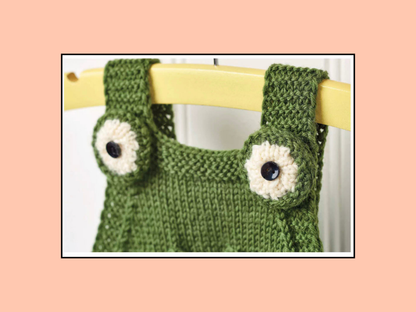 Snappy Dresser Romper, Baby Crocodile Monster Dungarees - Knitting Pattern
