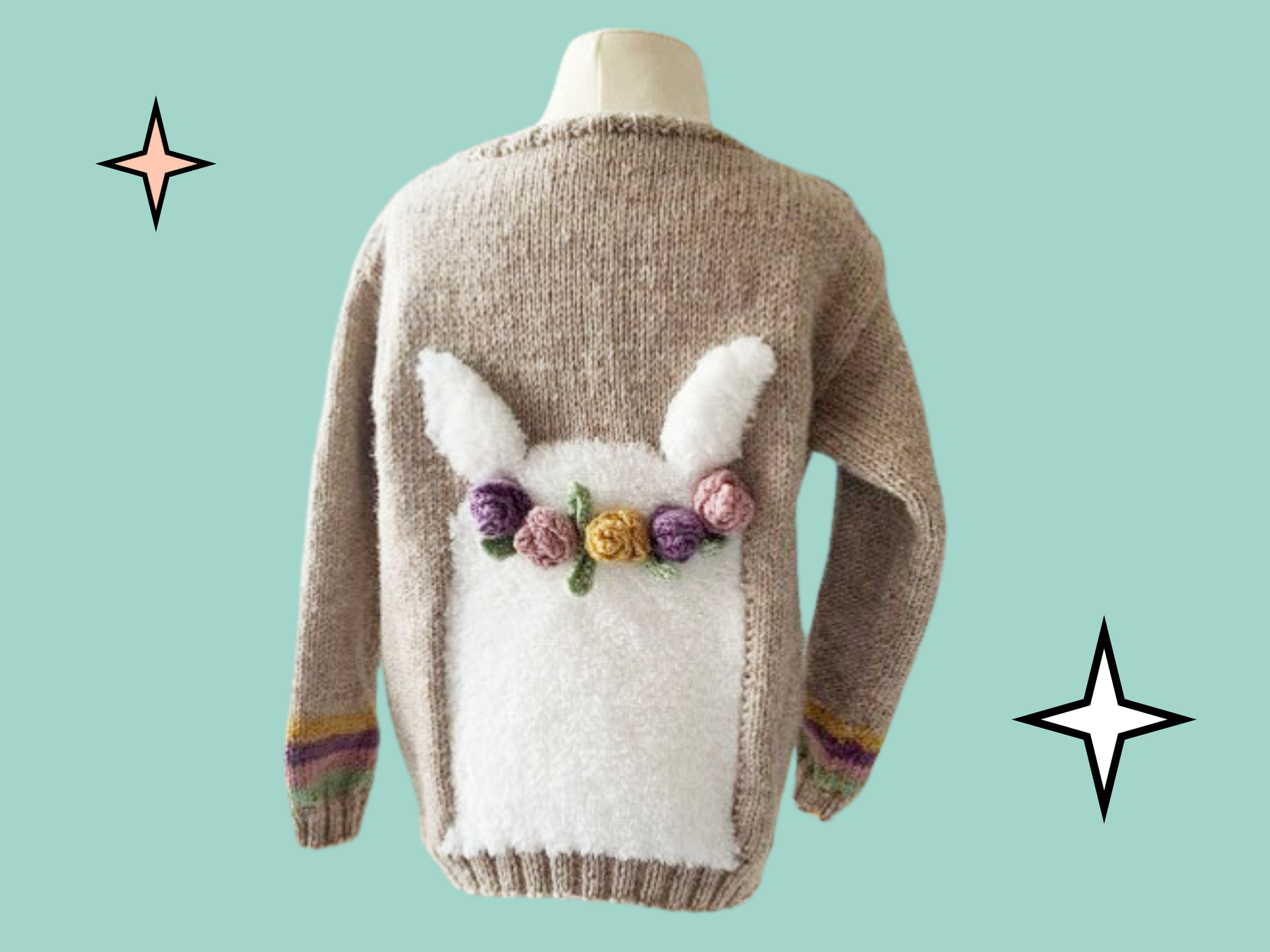 No Drama Llama Kids Intarsia Sweater Knitting Pattern Jane Burns Designs
