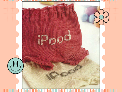 knitted soakers, nappy cover, pants pattern for baby. ipood funny nappy cover knitting pattern for baby shower gift, jane burns