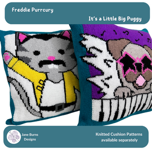Freddie Purrcury Cat Cushion