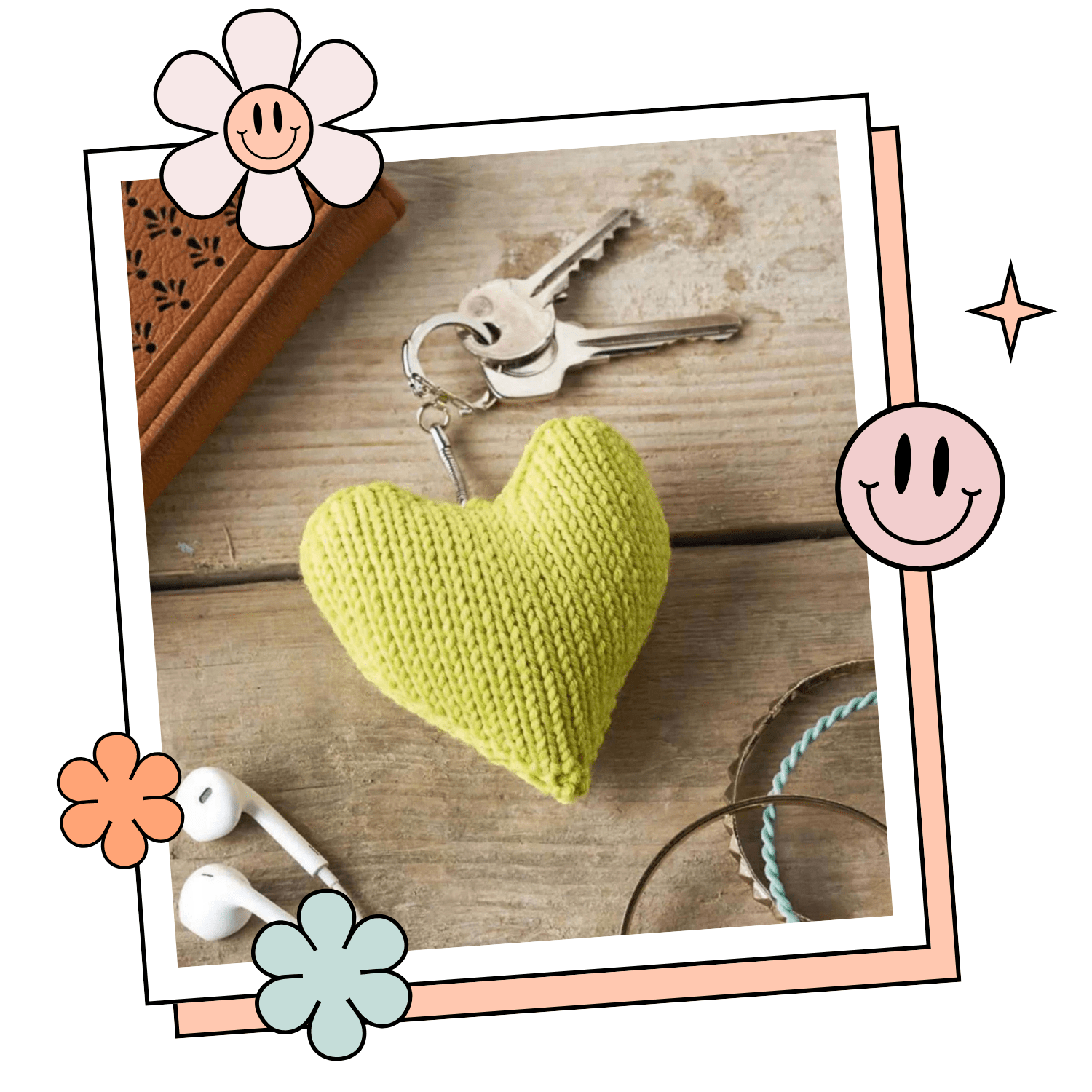 Keychain Knitting Patterns Key To My Heart Keyring, Heart Keychain Knitting Pattern PDF – Jane ...