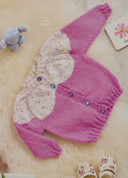 Cupcake Cardi, Simple Seamless Cardigan with Icing Detail - Knitting Pattern