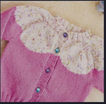 Cupcake Cardi, Simple Seamless Cardigan with Icing Detail - Knitting Pattern