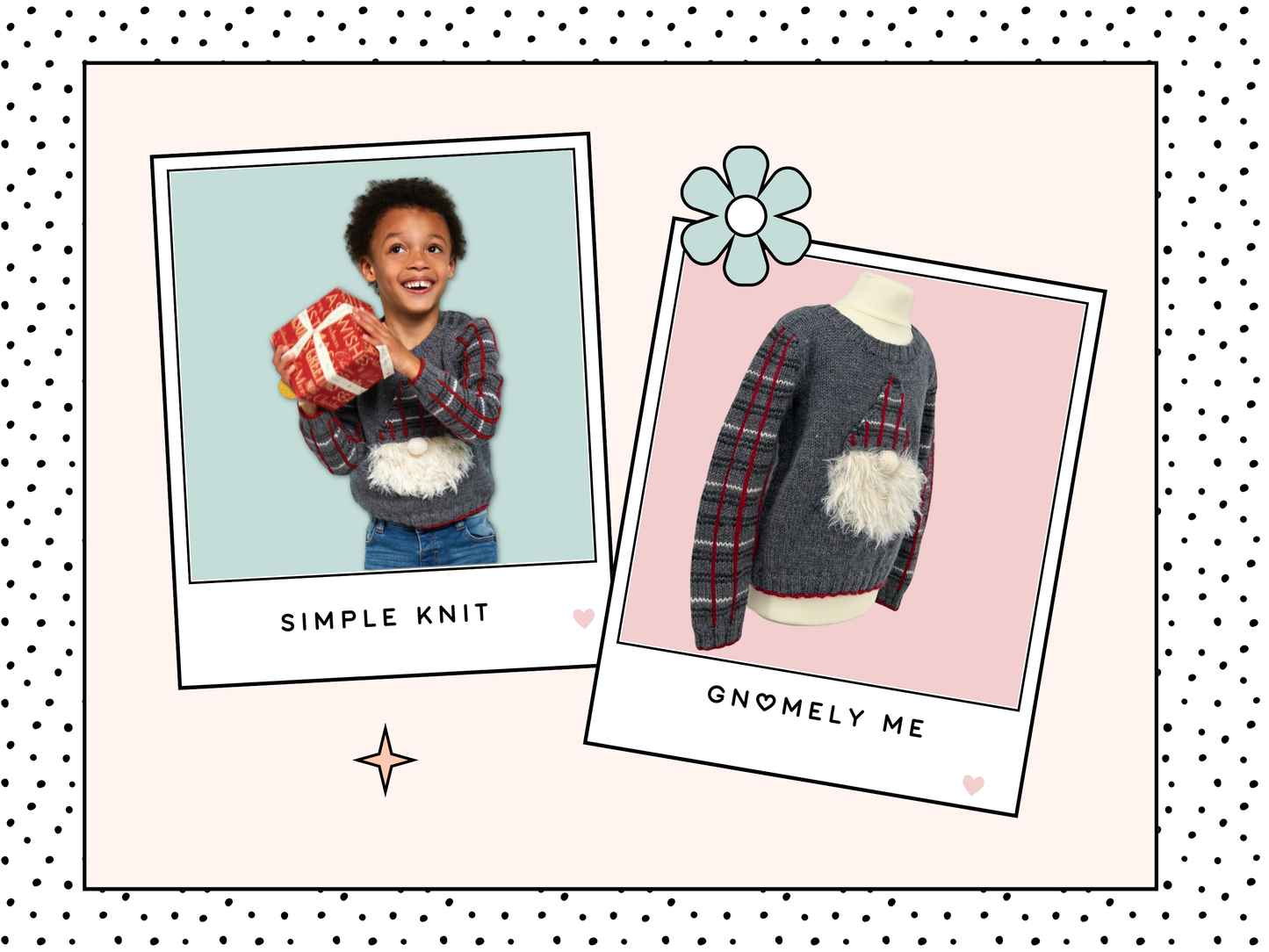 gnome kids christmas pullover sweater knitting pattern tartan sweater pattern