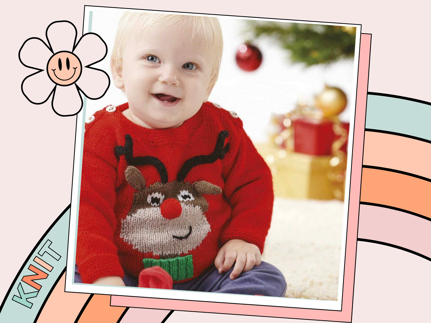 little rudolph baby christmas jumper knitting pattern jane burns