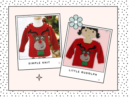 little rudolph baby christmas jumper knitting pattern jane burns