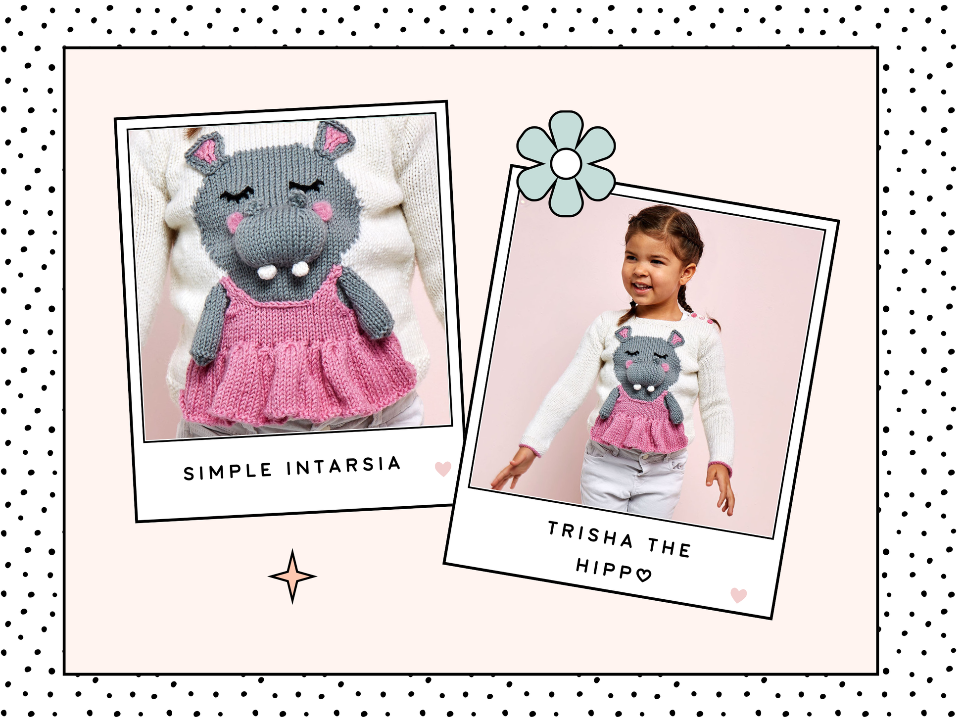 kids sweater knitting pattern, ballet sweater, hippo motif sweater, hippo sweater knitting pattern for kids by jane burns, girls jumper pattern